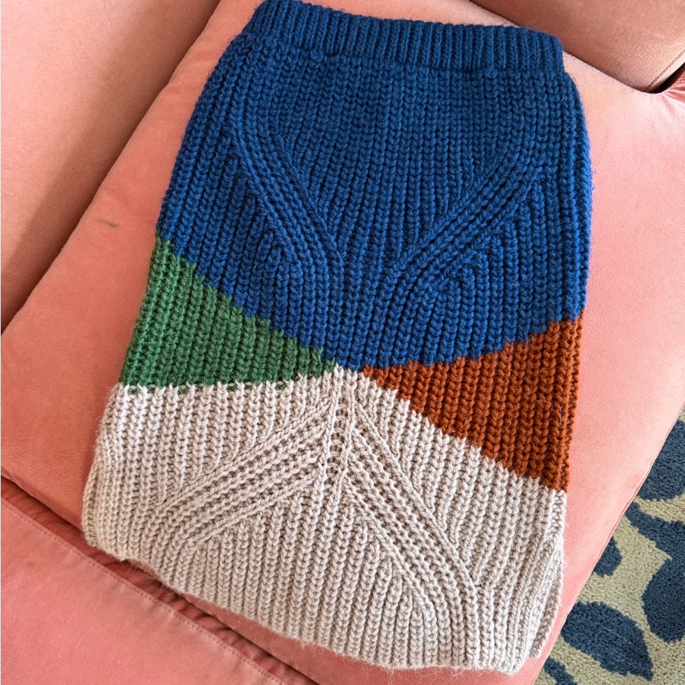 Bobo Choses girls 10-11y Blue Knit skirt wool/alpaca/acrylic blend nwot